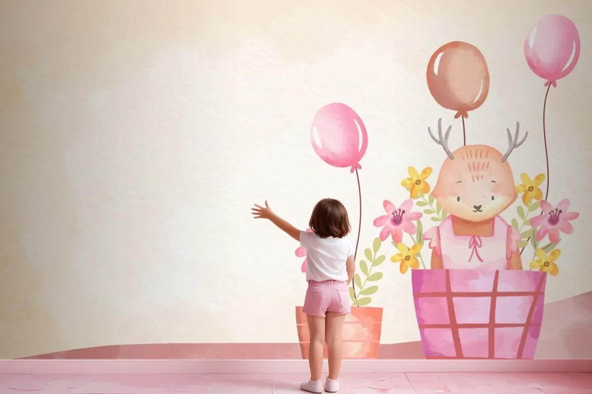 Watercolor Baby Girl Background Girl Wallpaper Mural