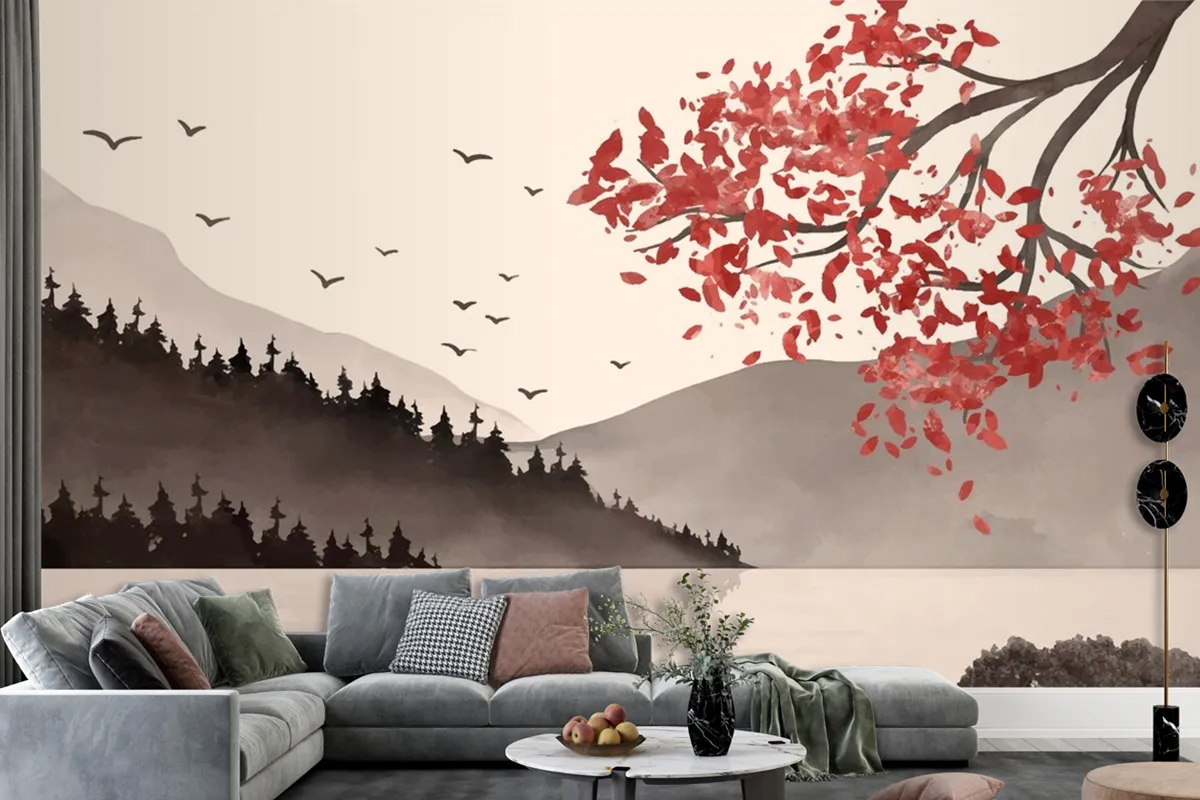 Watercolor Chinese Style Wallpaper Mural