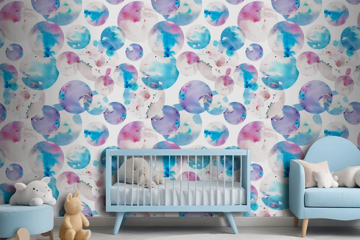 Watercolor Dotty Pattern Wallpaper Mural