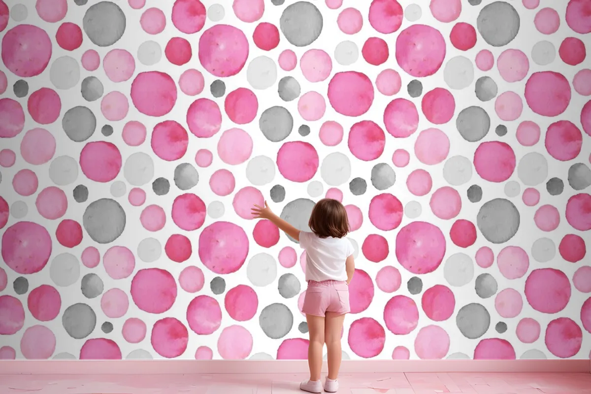 Watercolor Dotty Pattern Wallpaper Mural