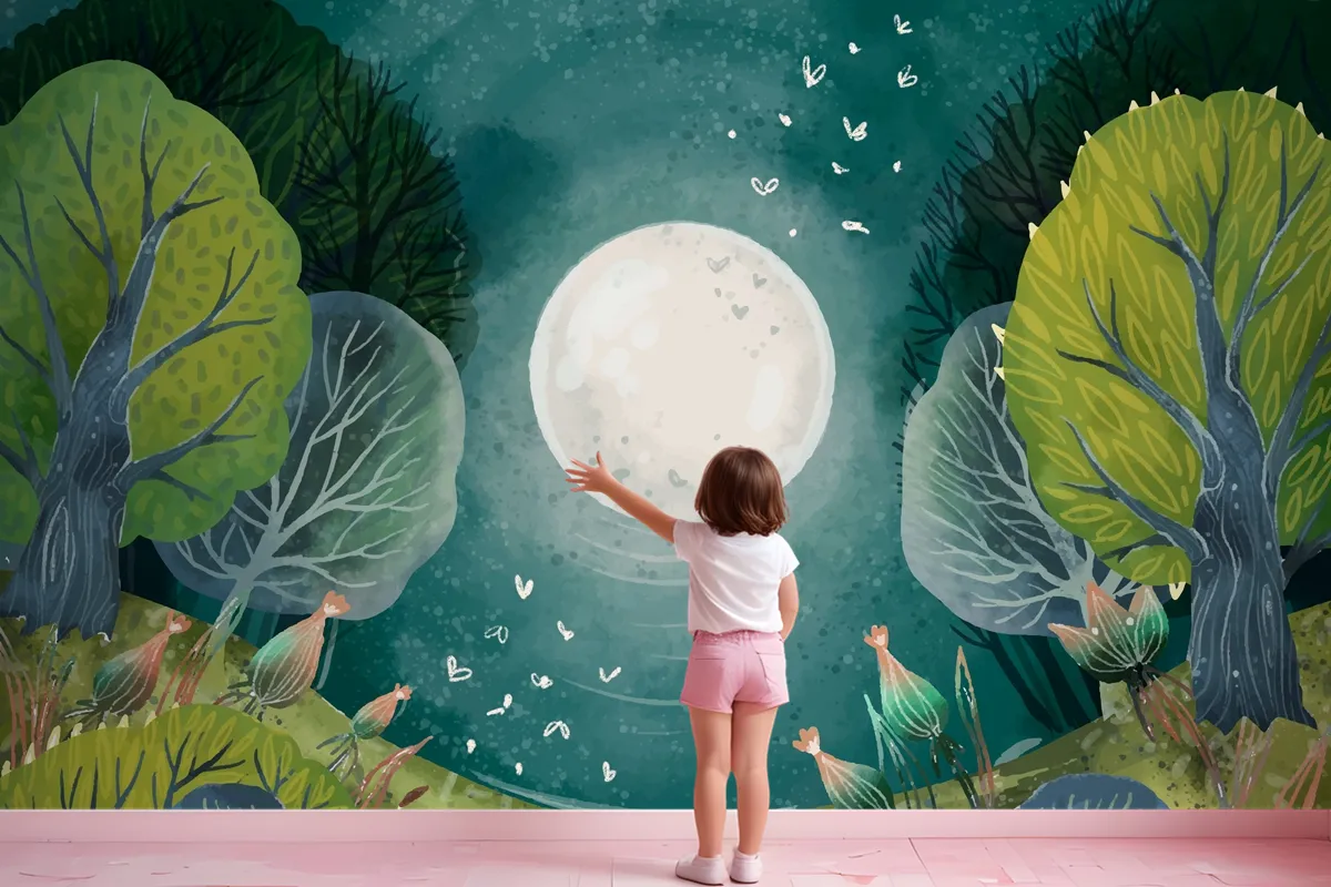 Watercolor Enchanted Forest Wallpaper Mural