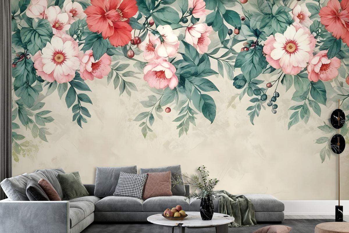 Watercolor Floral Wallpaper Mural