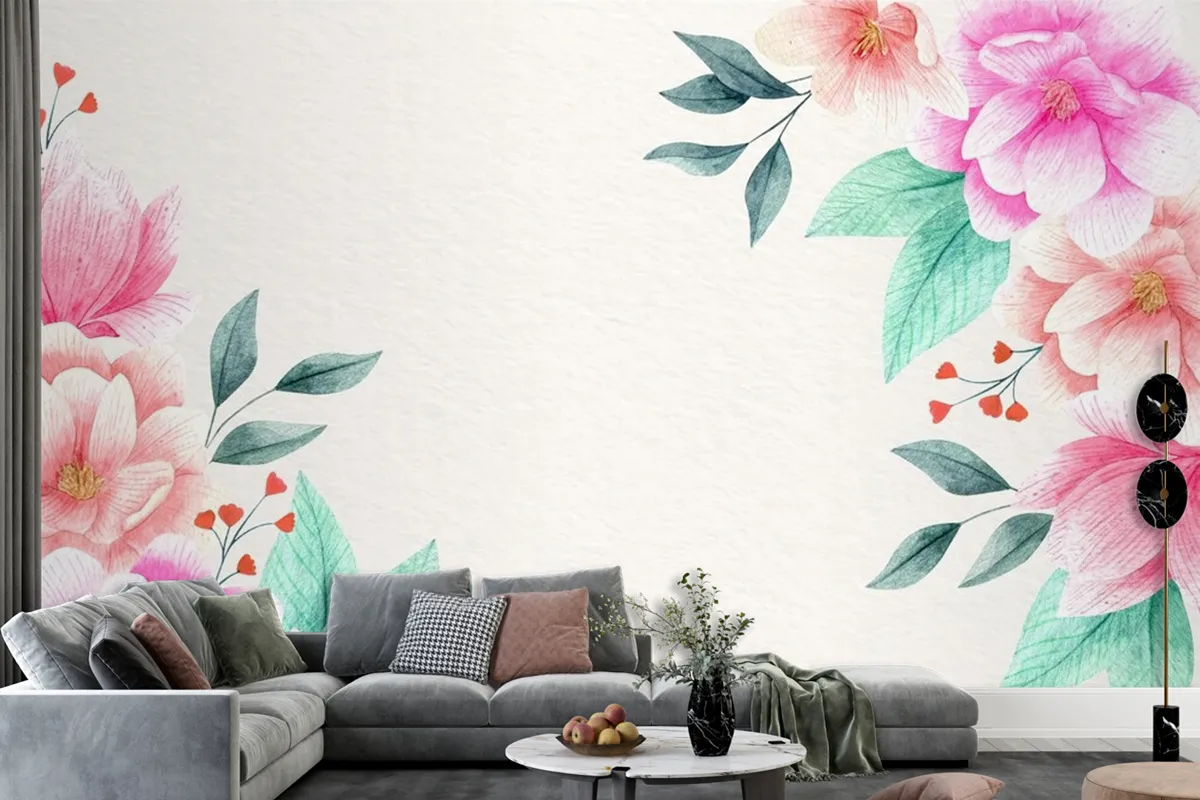 Watercolor Floral Wallpaper Mural 