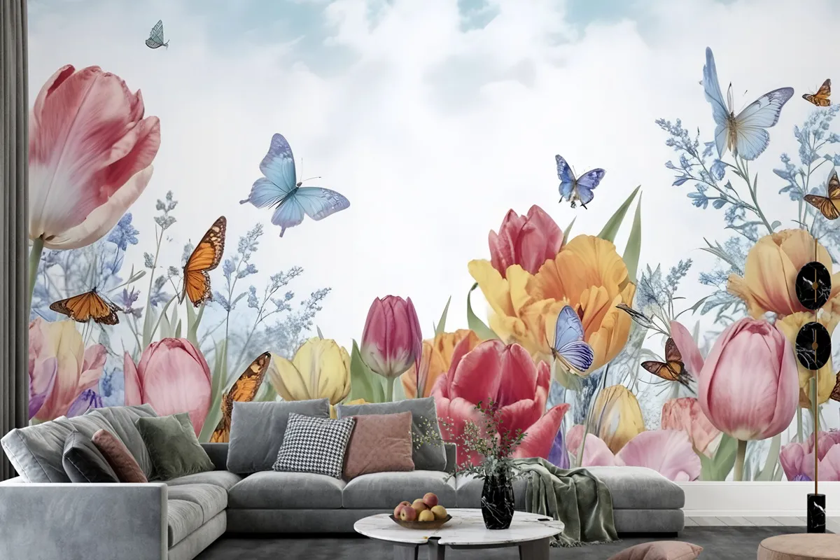 Watercolor Garden Floral Wallpaper Mural