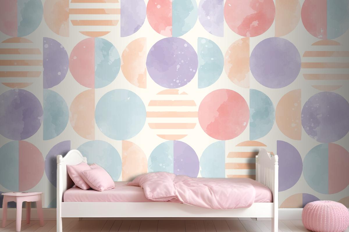 Watercolor Geometric Background Wallpaper Mural