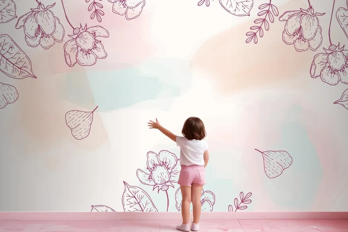 Watercolor Hand Drawn Background Wallpaper Mural