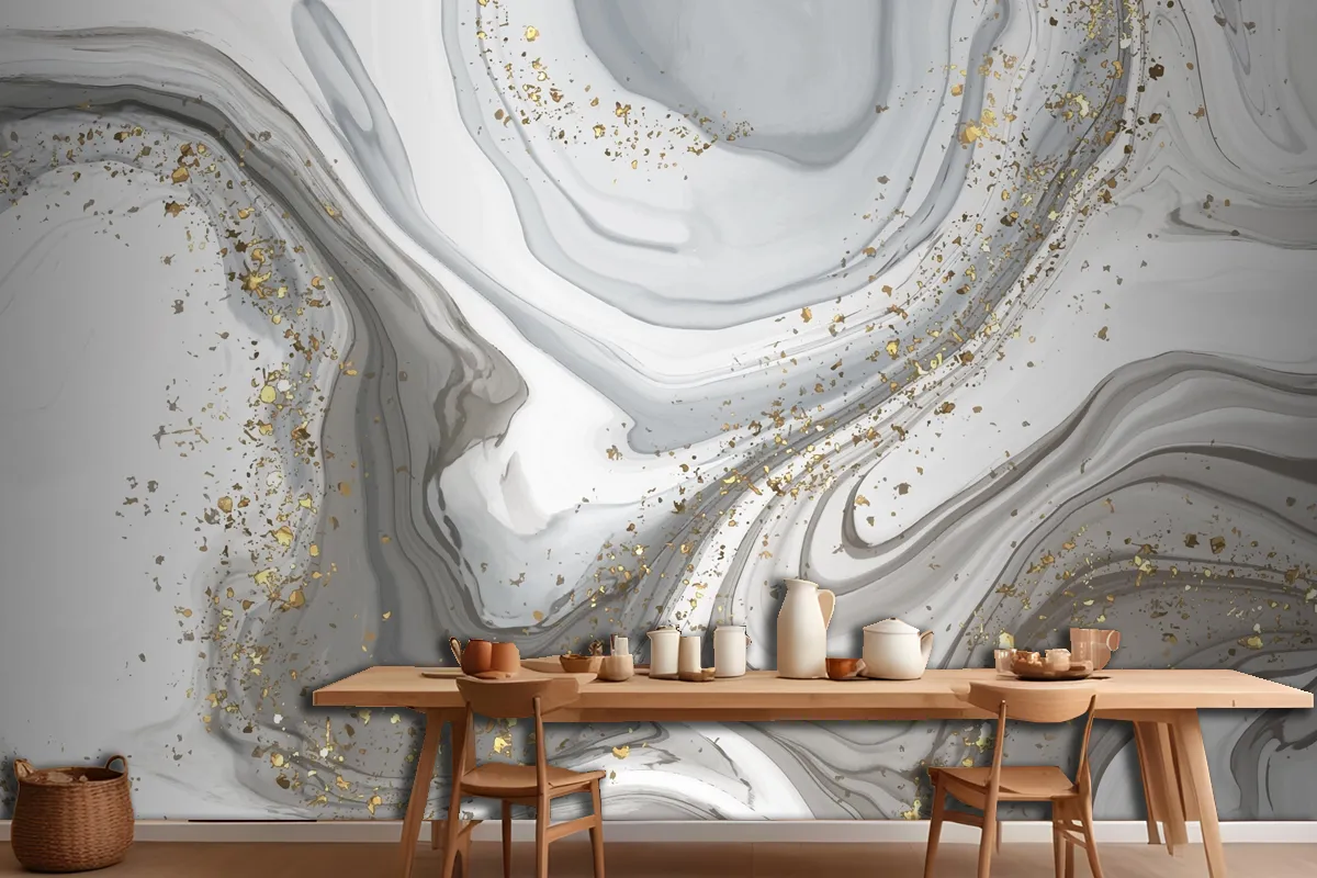 Watercolor Hand Drawn Background With Glitter Wallpaper Mural