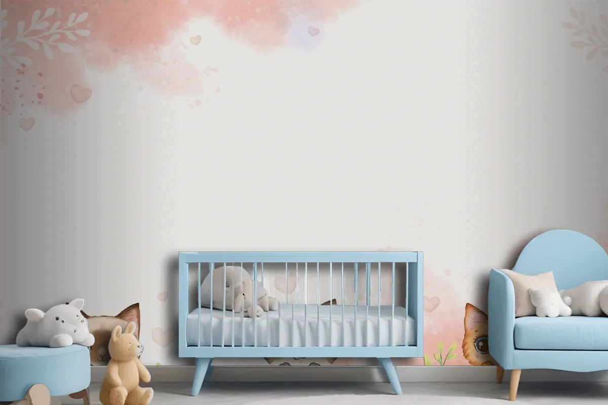 Watercolor International Cat Day Wallpaper Mural