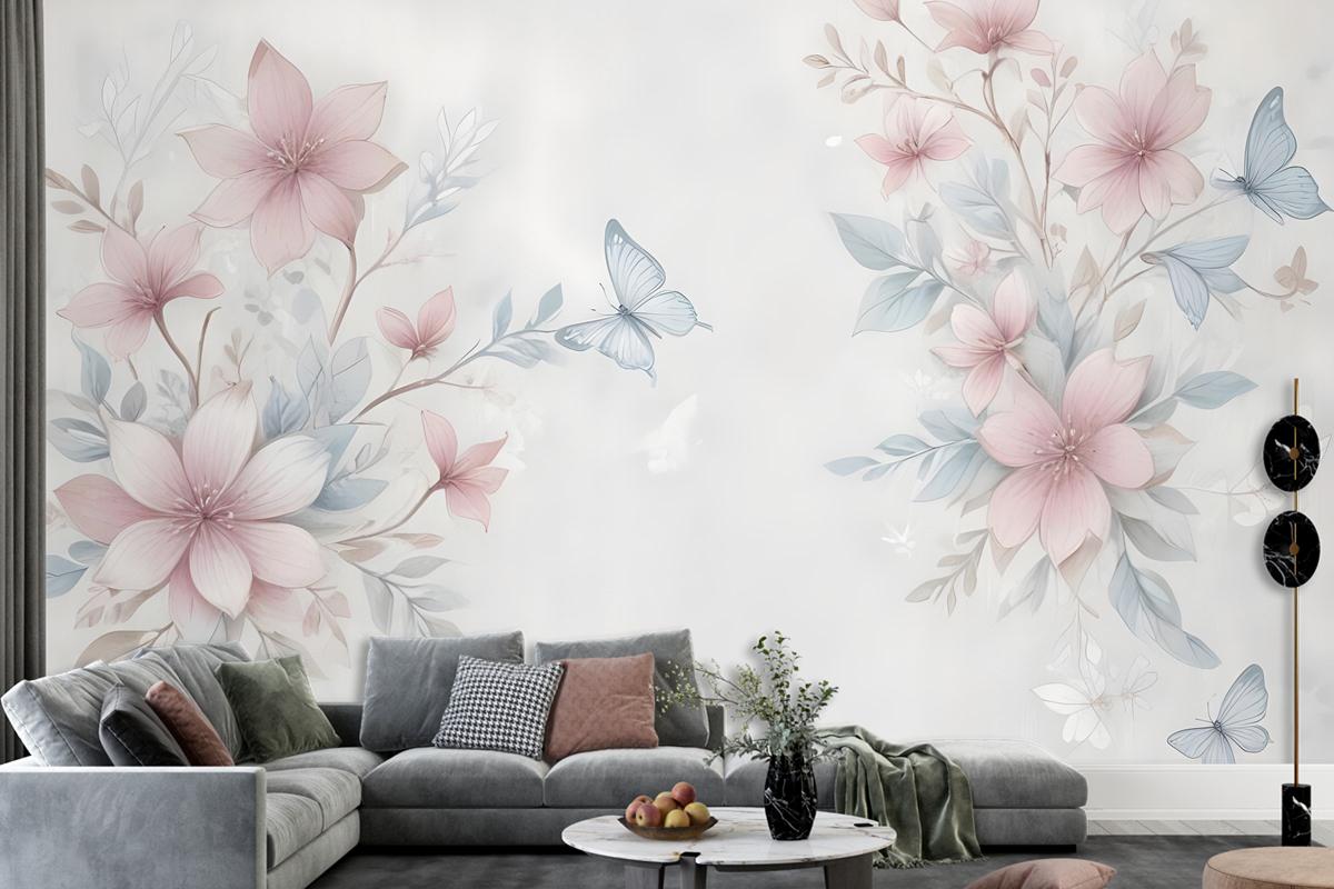 Watercolor Soft Flower Wallpaper Mural