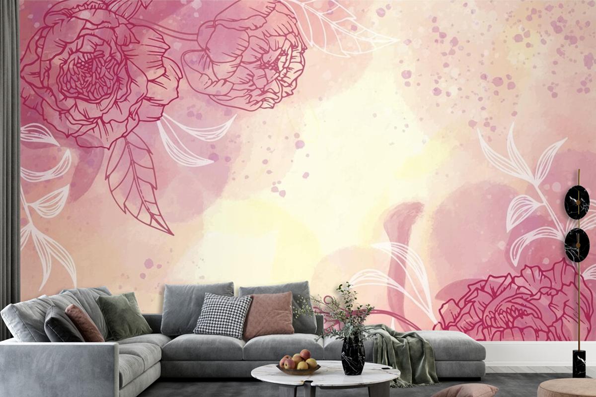 Watercolor Spring Background Wallpaper Mural