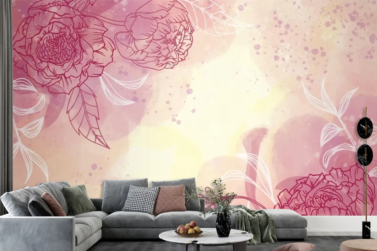 Watercolor Spring Background Wallpaper Mural