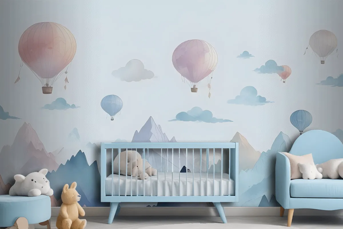 Watercolor Style Kids Landscape Wallpaper Mural