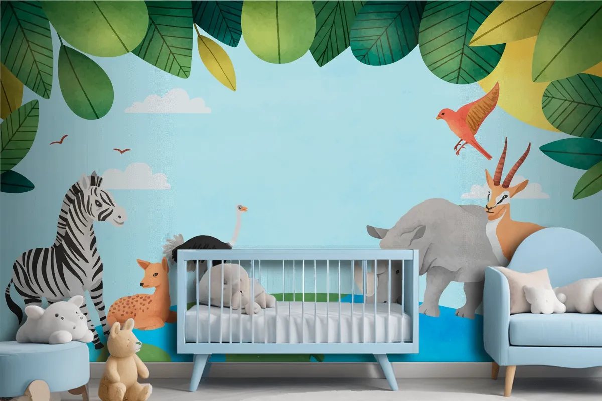 Watercolor World Animal Day Background Wallpaper Mural