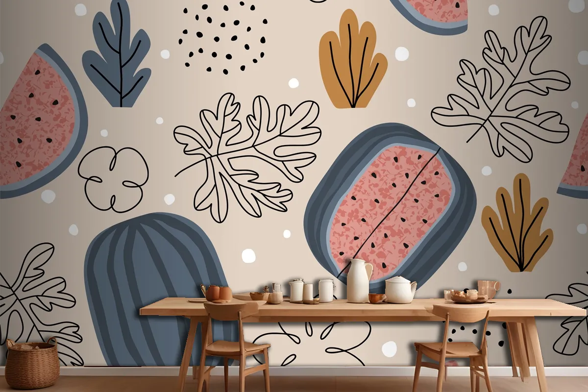 Watermelon Seamless Pattern Kitchen Wallpaper Mural