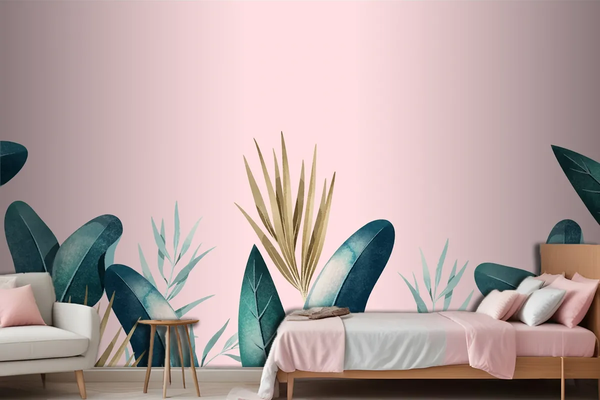 Tropical Leaf Bedroom Wallpaper Mural