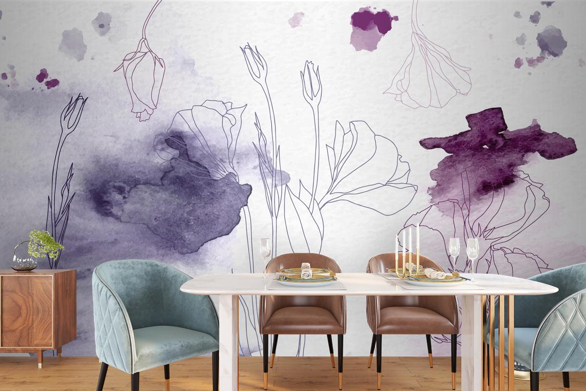 Watercolor Floral Background Wallpaper Mural