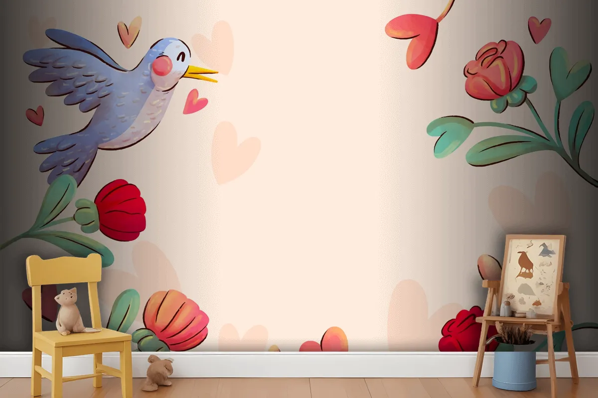 Watercolor Background For Valentines Day Celebration Wallpaper Mural