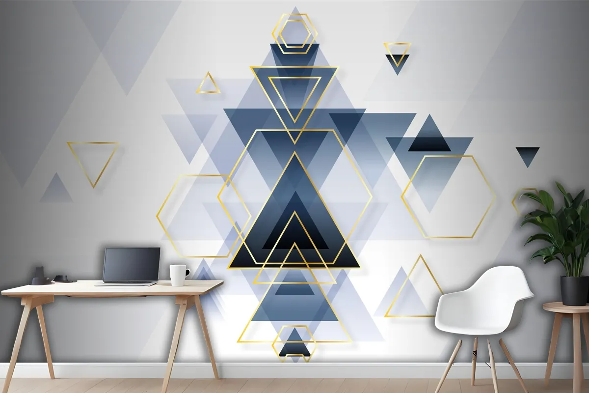 Abstract Gradient Geometric Wallpaper Mural