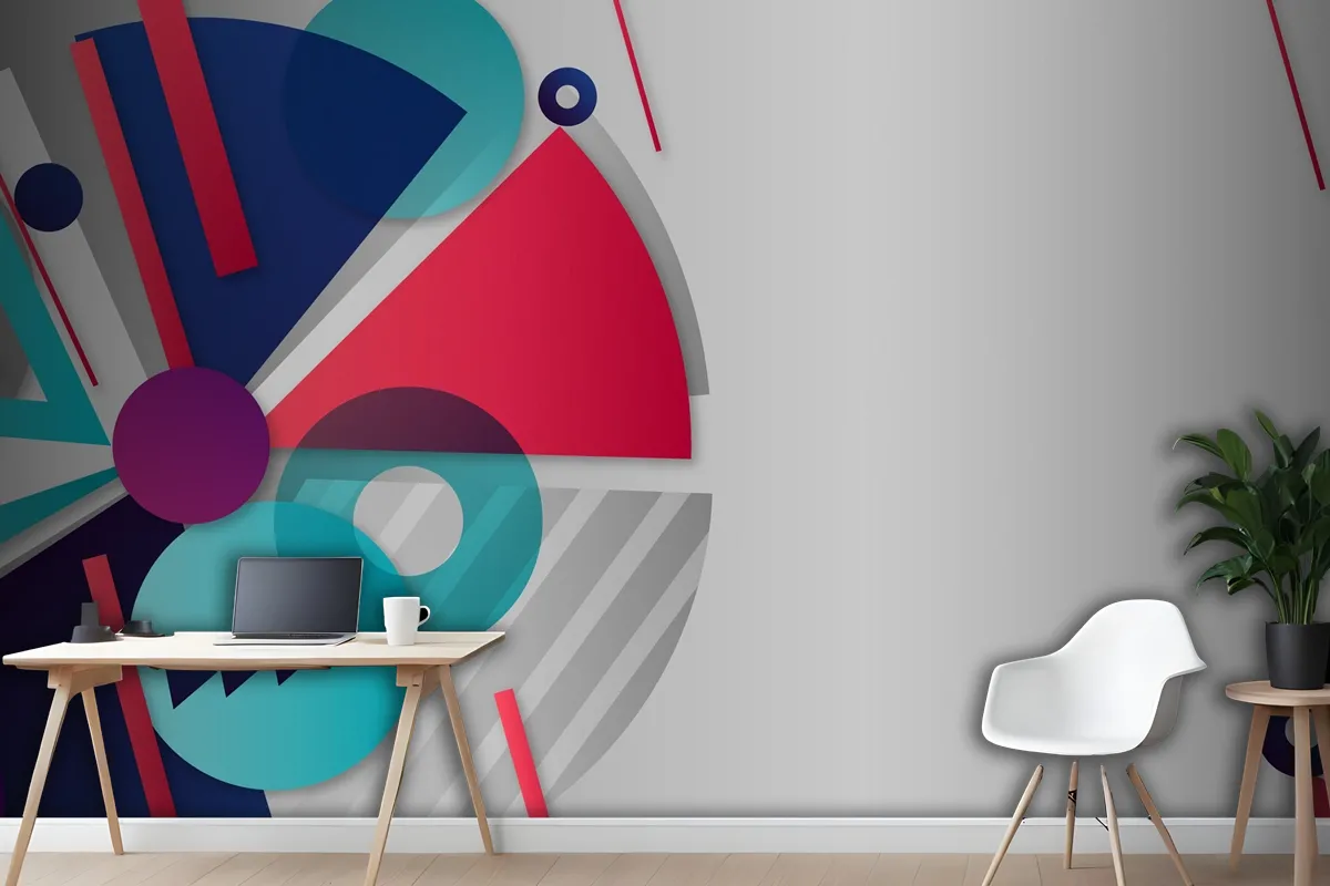 Gradient Multicolored Geometric Wallpaper Mural