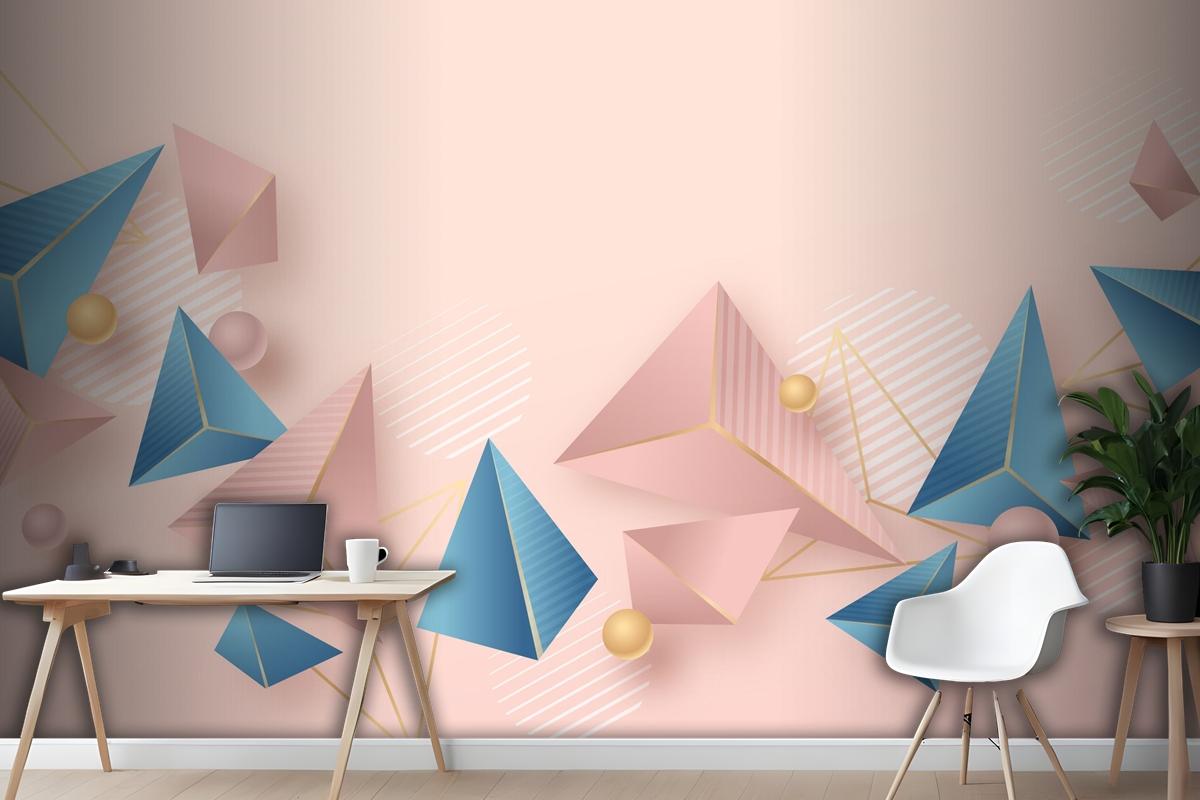 Realistic Polygonal Background Wallpaper Mural