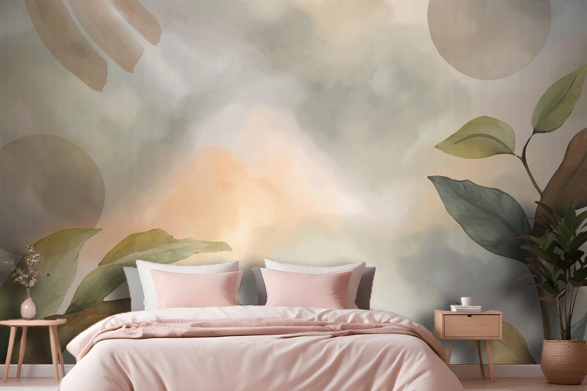 Watercolor Soft Earth Tones Background Wallpaper Mural