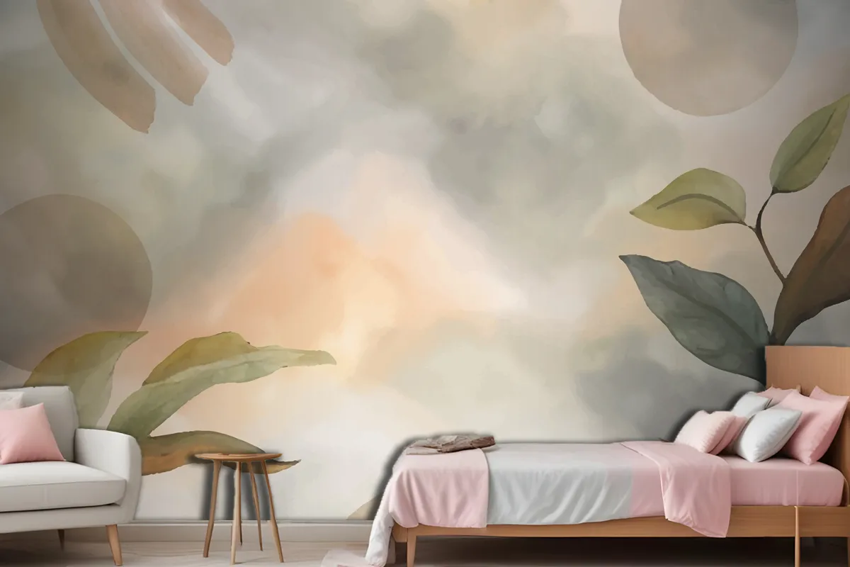 Watercolor Soft Earth Tones Background Wallpaper Mural