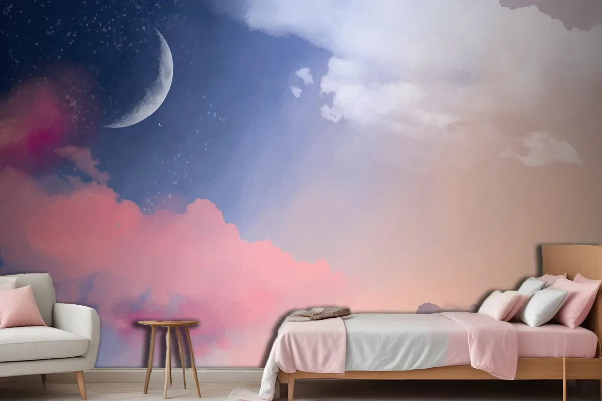 Hand Painted Watercolor Pastel Sky Wallpaper Mural