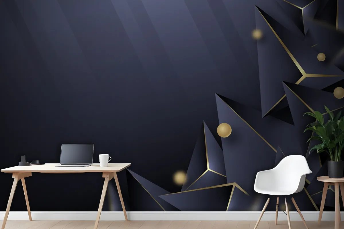 Realistic Polygonal Office Wallpaper Mural