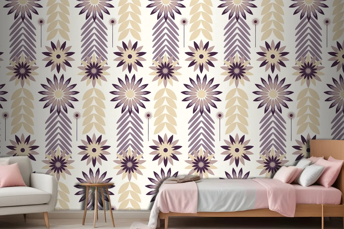 Flat Scandinavian Design Pattern Wallpaper Mural