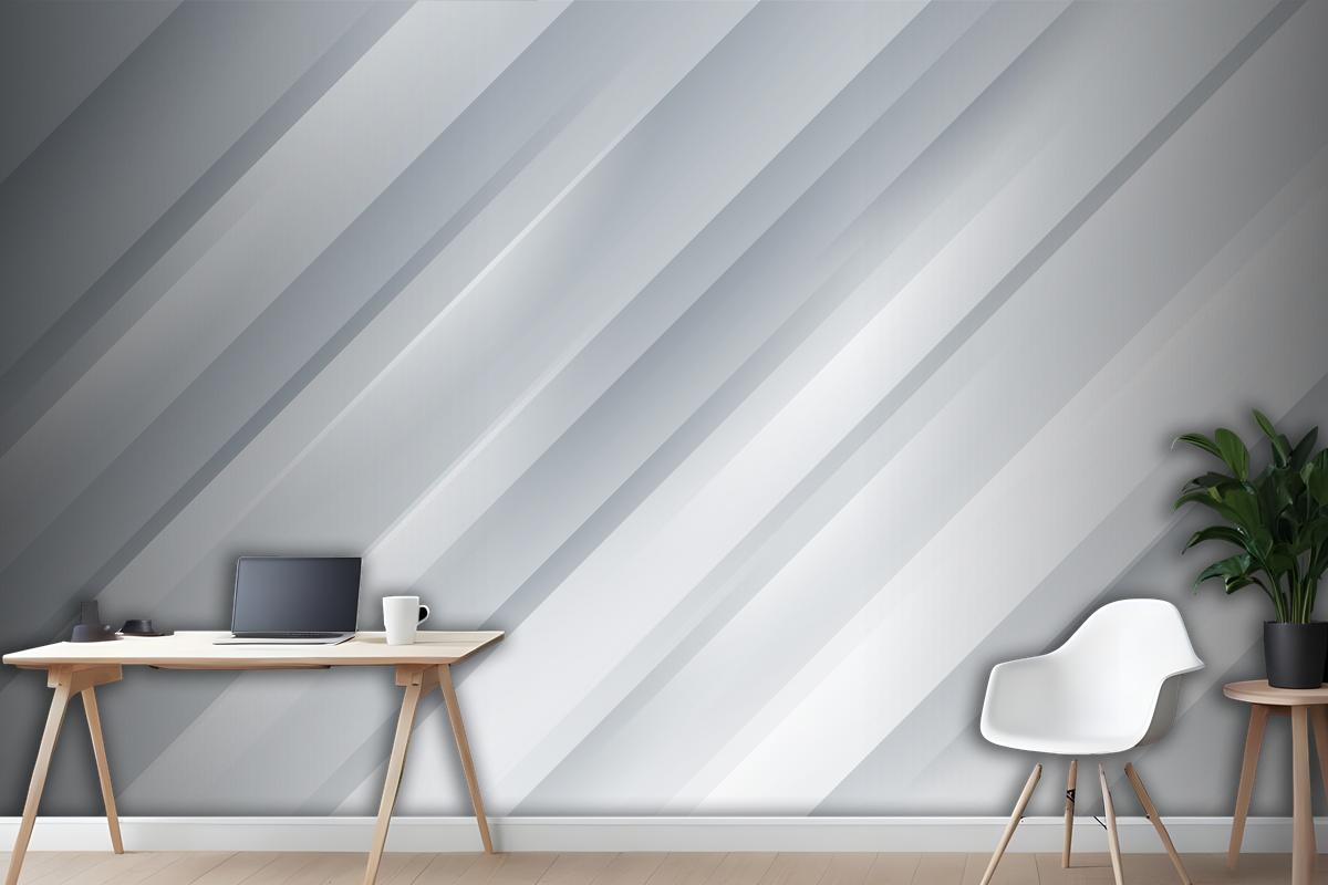 Elegant White Background With Shiny And Shadow Lines Wallpaper Mural