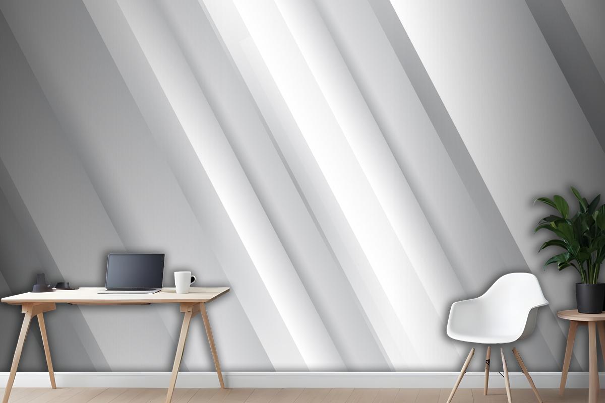 Gradient White Monochrome Background Wallpaper Mural