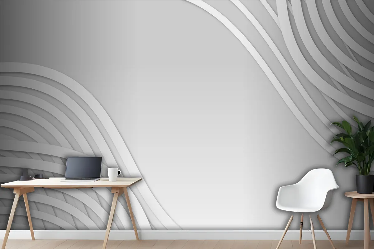 Paper Style White Monochrome Background Wallpaper Mural