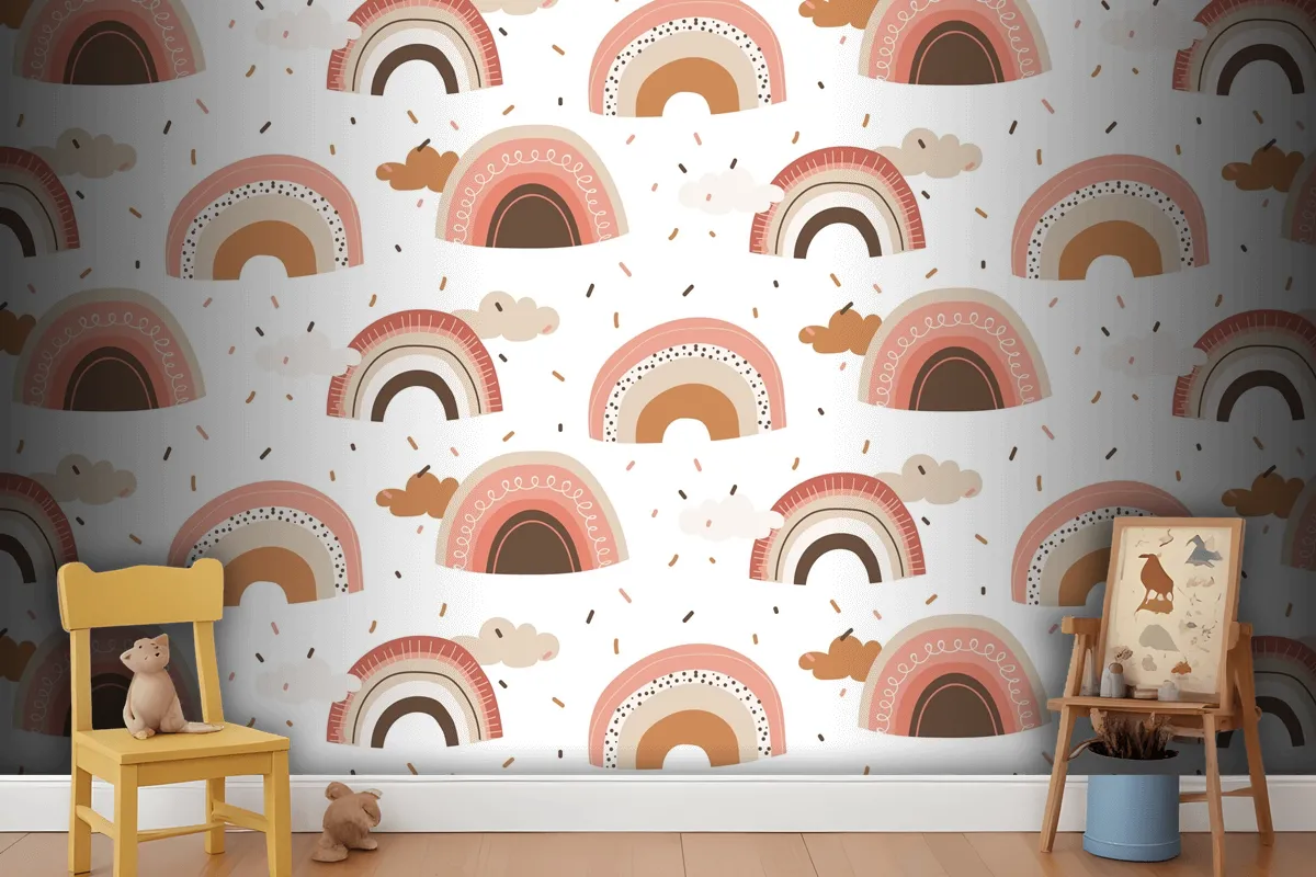 Hand Drawn Rainbow Pattern Design Wallpaper Mural