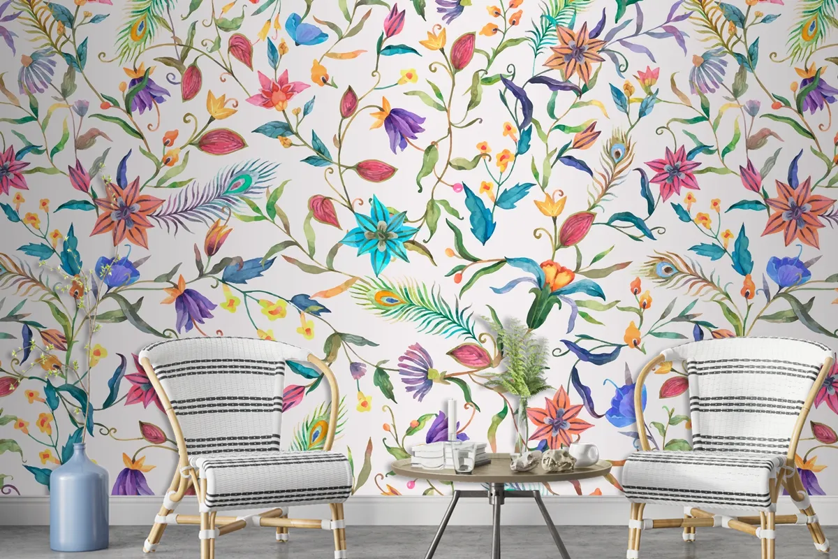 Background Of Floral Pattern Wallpaper Mural