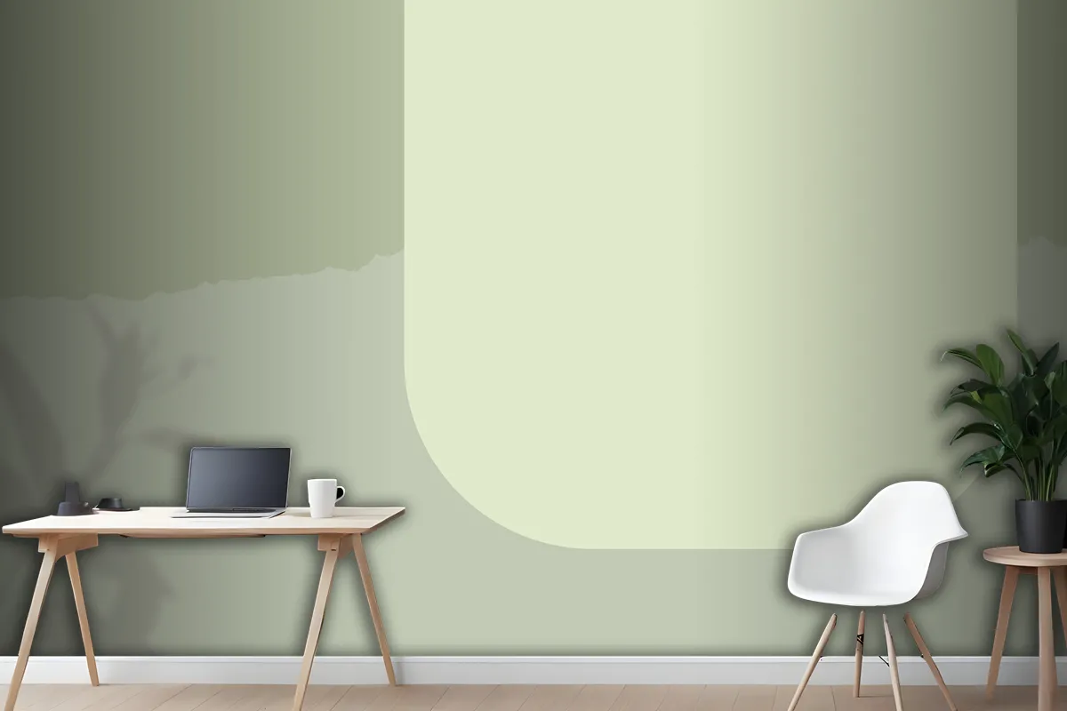 Green Background With Shape Frame Wallpaper Mural