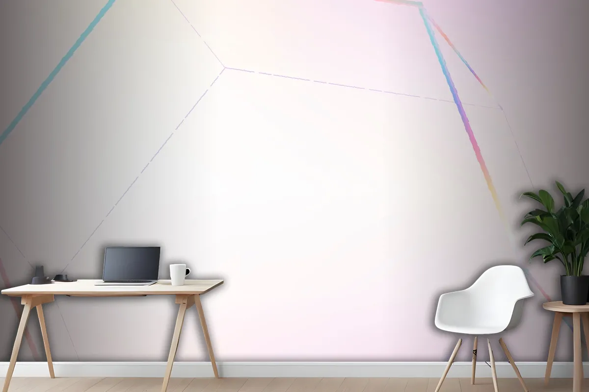 Pink Geometric Hexagonal Prism Office Wallpaper Mural