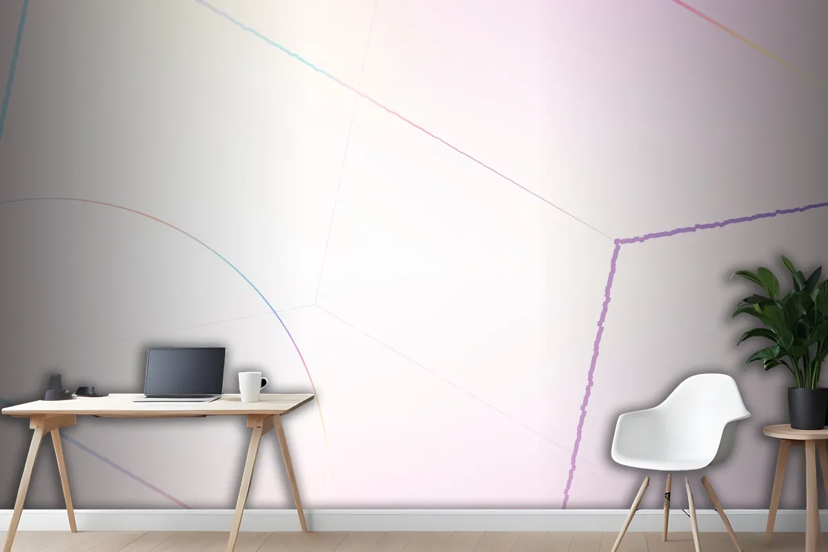 Pink Geometric Hexagonal Prism Wallpaper Mural