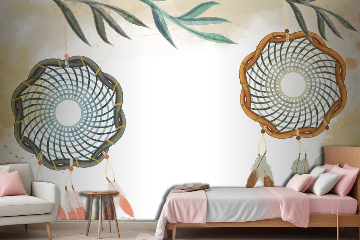 Watercolor Boho Background Wallpaper Mural