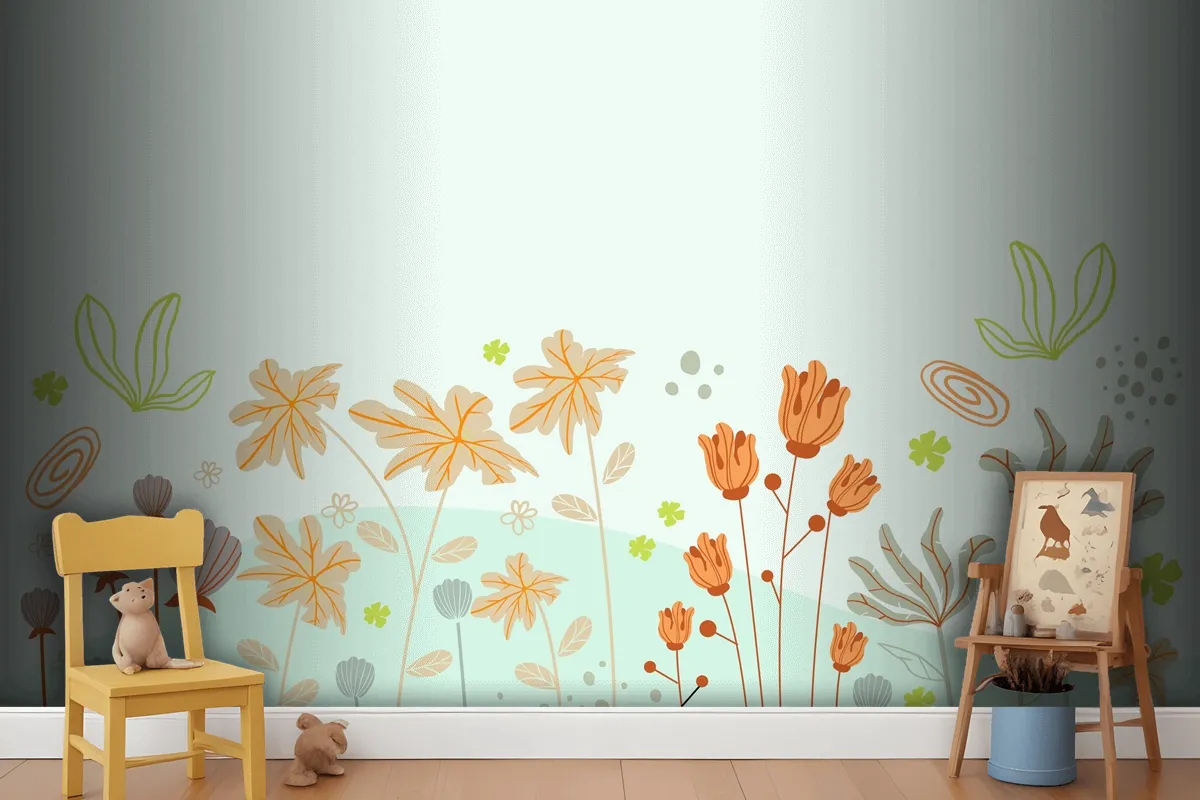 Beauiful And Creative Floral Wallpaper Mural