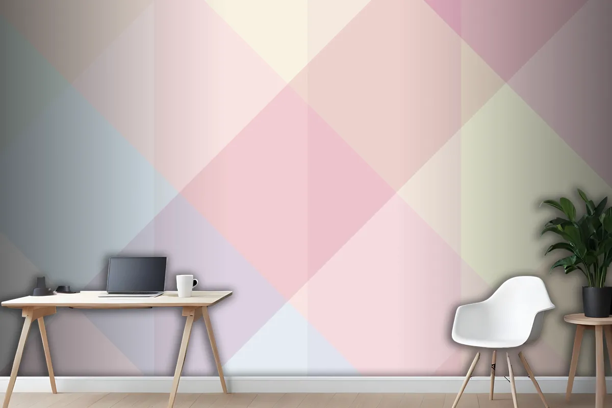 Line With Various Shapes And Colours Different Colored Backdrops Wallpaper Mural