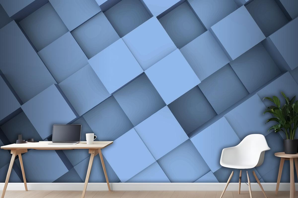 Realistic 3D Geometric Background Wallpaper Mural