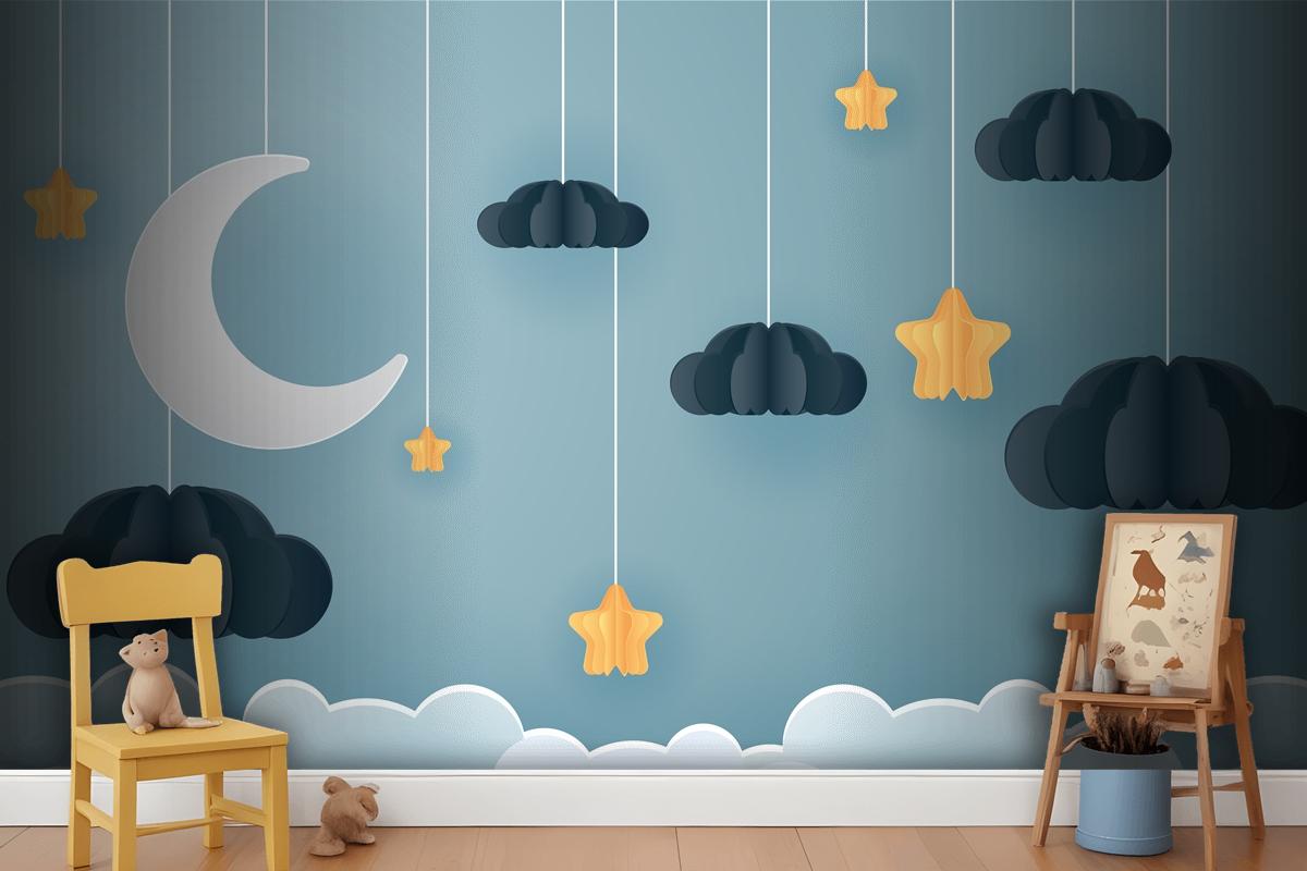 Family In The Moon And Star With The Night Wallpaper Mural