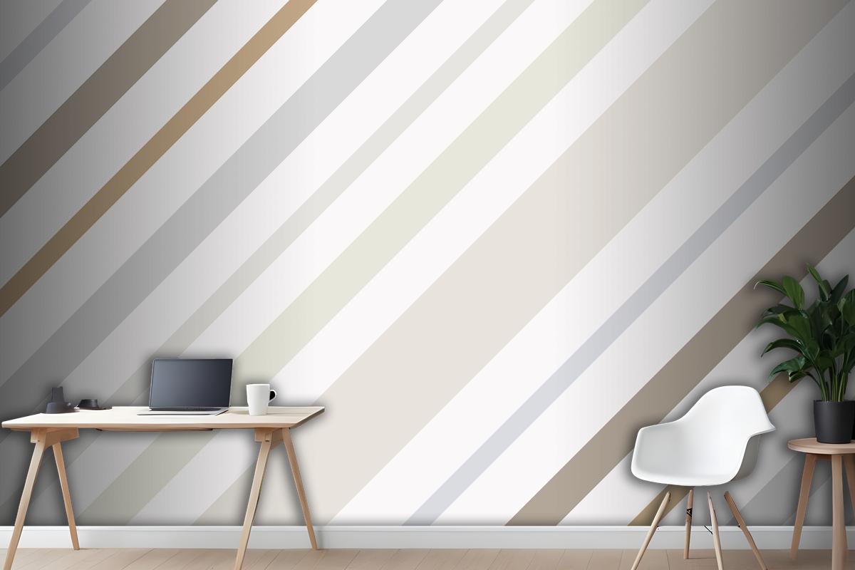 Cream Background Striped Pattern In Beige Aesthetic Design Wallpaper Mural