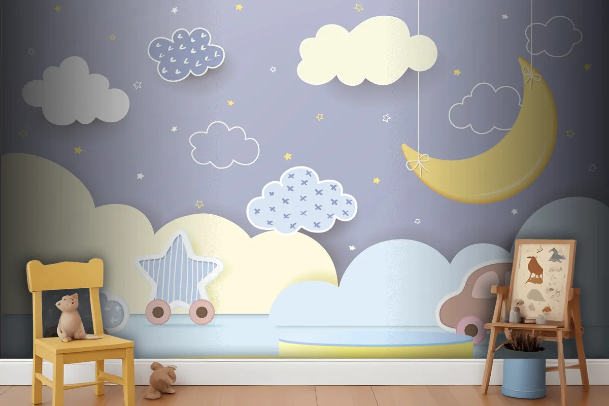 Kids Colorful Podium Product Display Wallpaper Mural