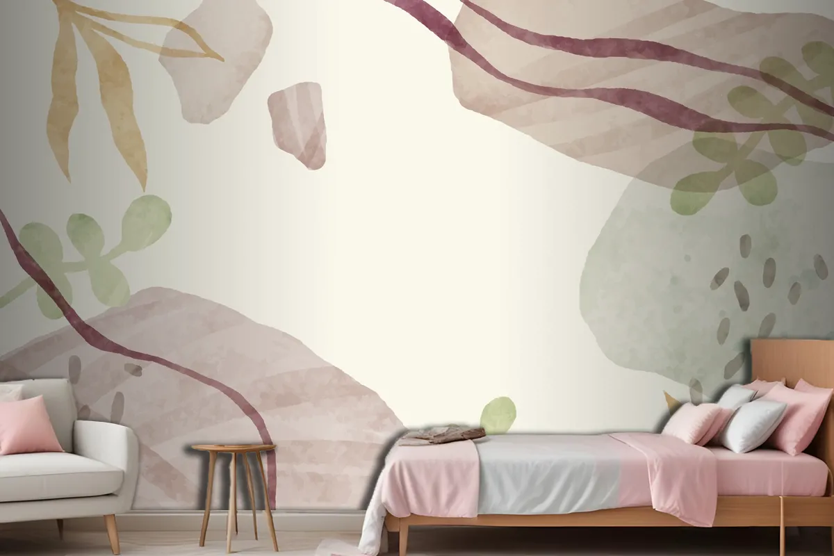 Watercolor Abstract Doodle Background Wallpaper Mural