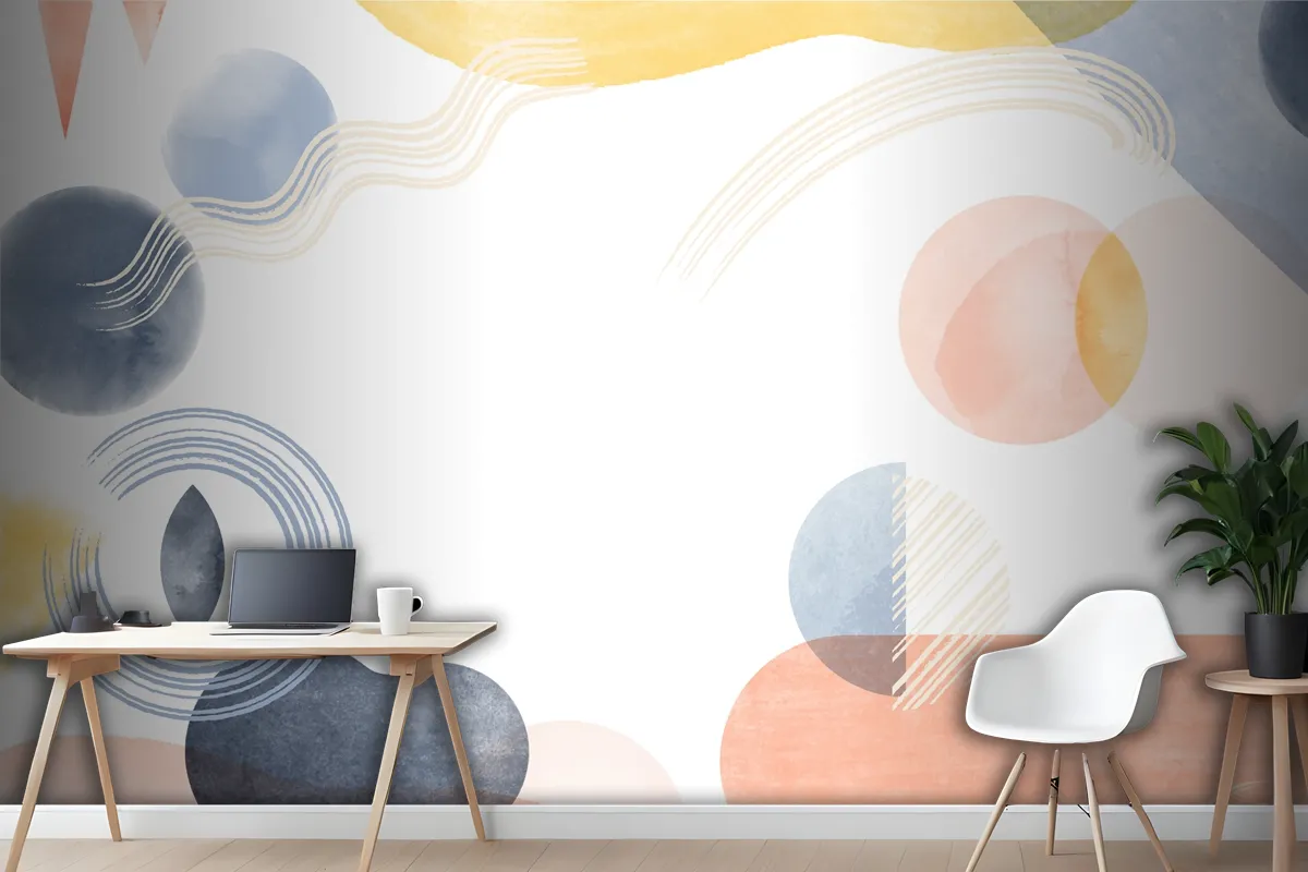 Watercolor Geometric Background Wallpaper Mural