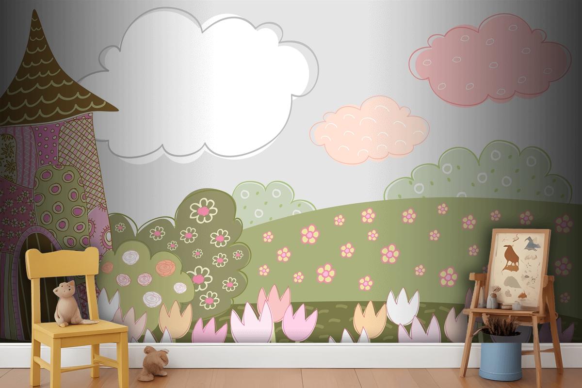 Decorative City With Patterns Wallpaper Mural