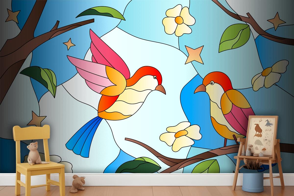 Gradient Stained Glass Background Wallpaper Mural