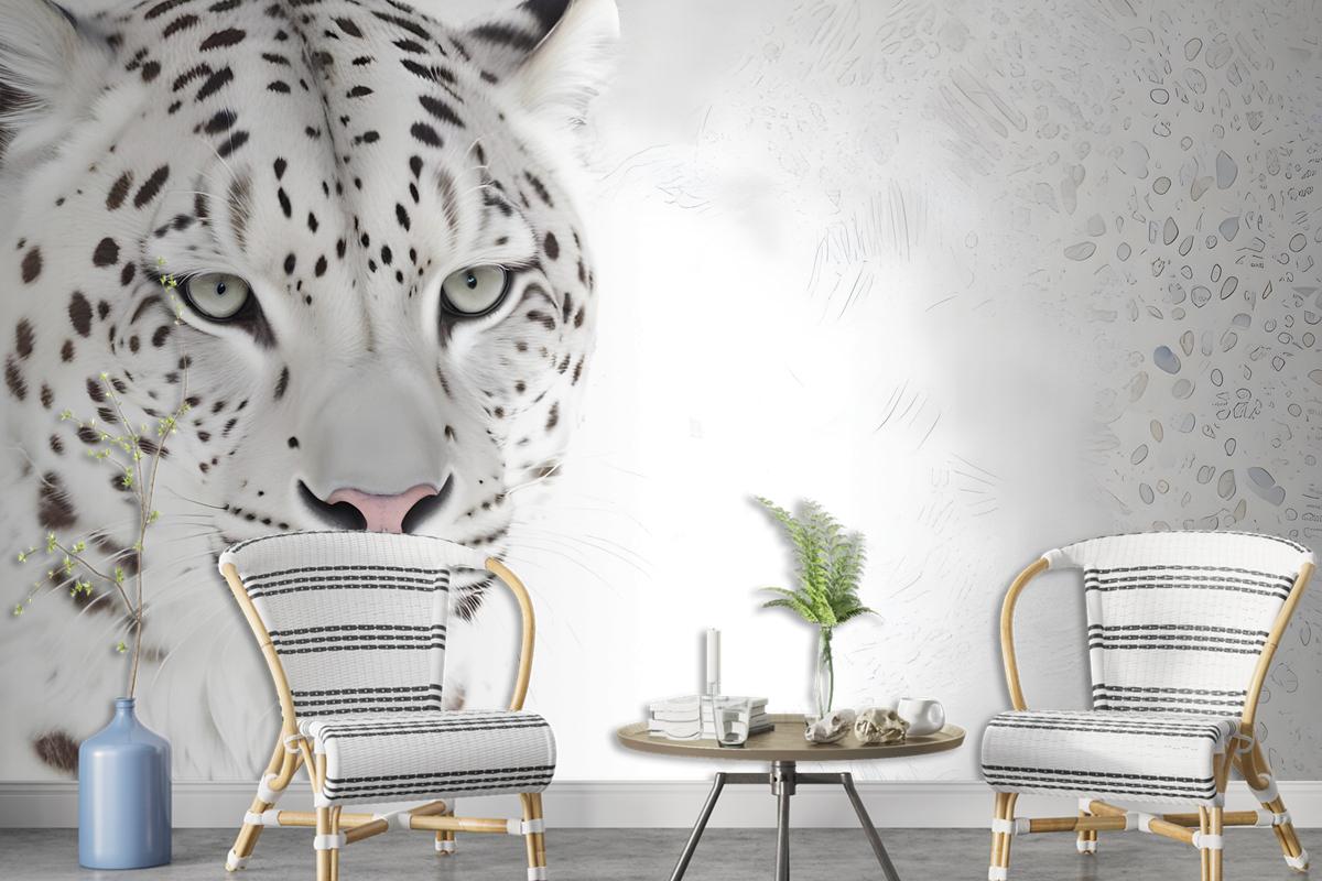 3D Look Monochrome Tiger Wallpaper Mural