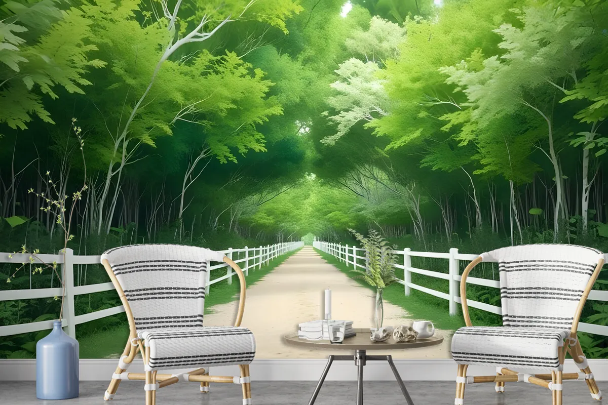 3D Look Photo Forest Landscape Wallpaper Mural